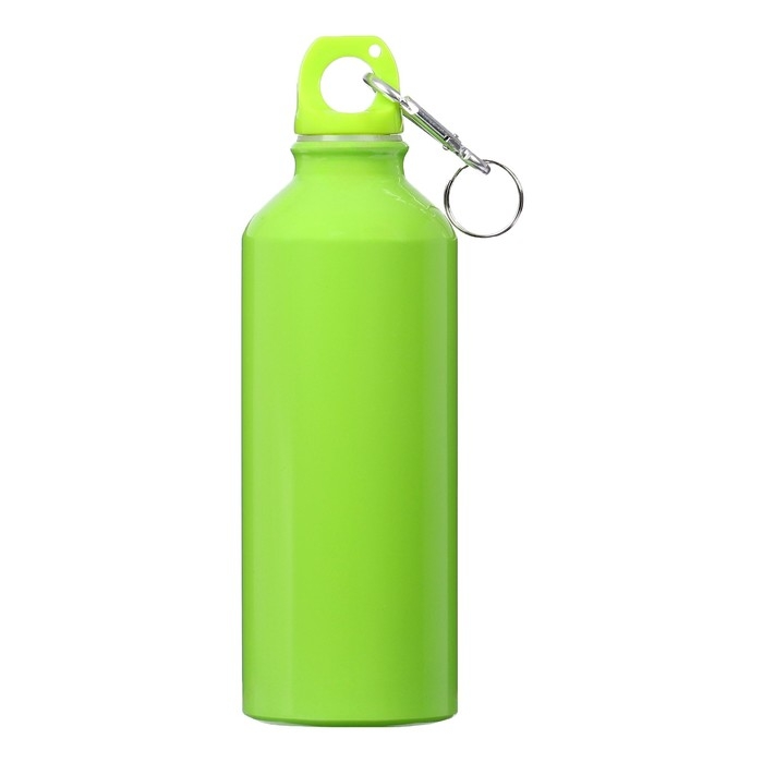 Бутылка для воды, 500 мл,  корпус из алюминия, пластик, зеленая Бутылка для воды, 500 мл,  корпус из алюминия, пластик, зеленая