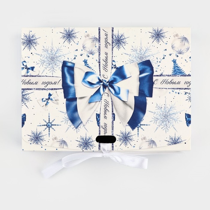 Коробка подарочная новогодняя складная двухсторонняя «Синяя сказка», 16.5 х 12.5 х 5 см, Новый год Коробка подарочная новогодняя складная двухсторонняя «Синяя сказка», 16.5 х 12.5 х 5 см, Новый год