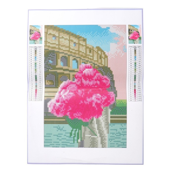 Алмазная мозаика с полным заполнением на холсте «Пионы», 20 х 30 см Алмазная мозаика с полным заполнением на холсте «Пионы», 20 х 30 см