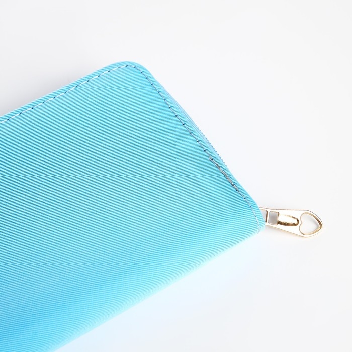 Кошелёк женский на молнии, цвет голубой Кошелёк женский на молнии, цвет голубой