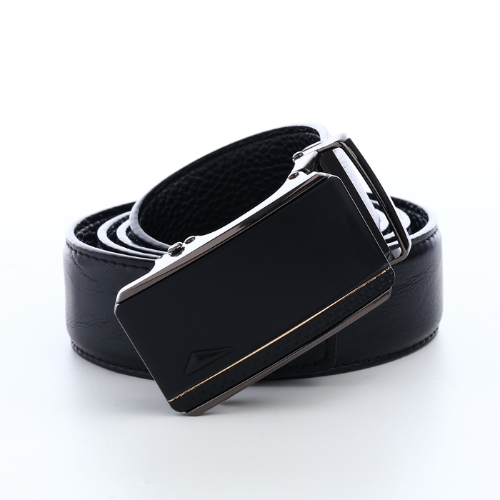 Ремень мужской, ширина 3,6 см, пряжка автомат, цвет чёрный