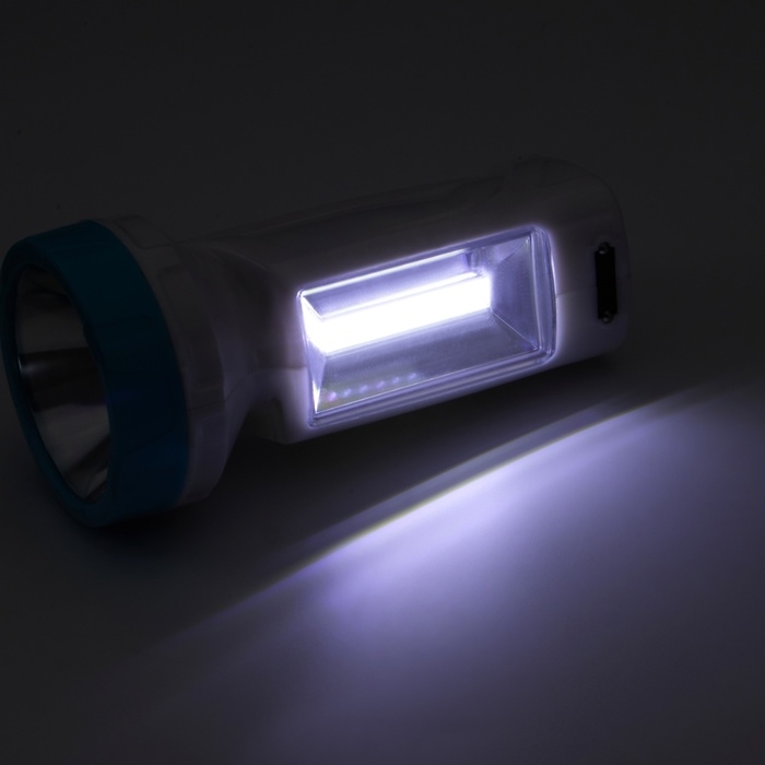 Фонарь ручной аккумуляторный  Фонарь ручной аккумуляторный "Мастер К.", MHA-W3D2 (3 В),800 мАч, 1 Вт+3 Вт,100 лм, голубой