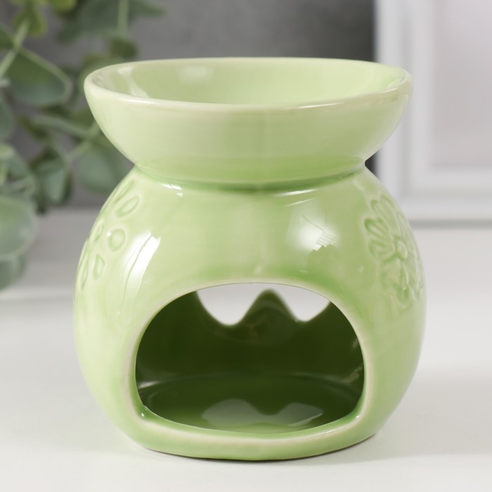 Аромалампа керамика  Аромалампа керамика "Бабочка" зелёная 7,2х7,2х8,9 см