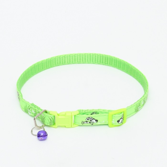 Ошейник Ошейник "Лето" с бубенчиком, 30 х 1 см, капрон, салатовый