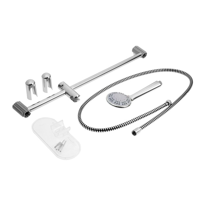 Набор для душа ZEIN H02, стойка с мыльницей и держателем, шланг 150 см, лейка 3 режима, хром Набор для душа ZEIN H02, стойка с мыльницей и держателем, шланг 150 см, лейка 3 режима, хром