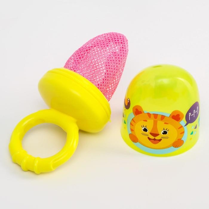 Ниблер с текстильной сеточкой «Чудо-ребёнок», цвет жёлтый, сетка - цвет МИКС Ниблер с текстильной сеточкой «Чудо-ребёнок», цвет жёлтый, сетка - цвет МИКС