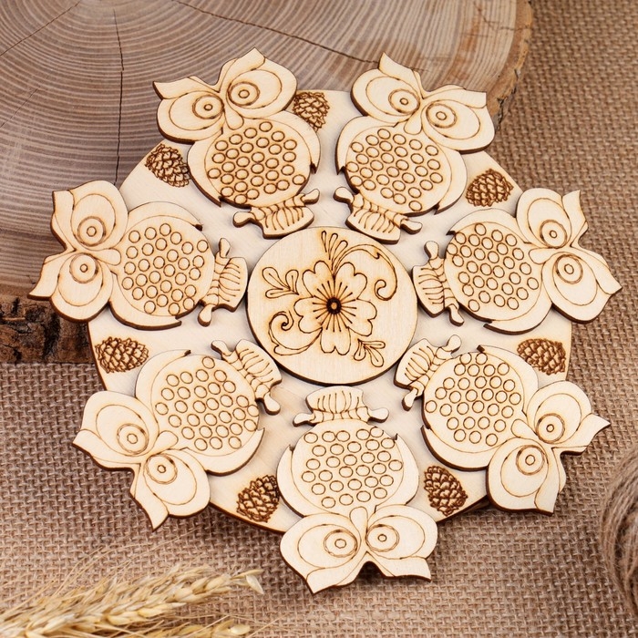 Подставка под горячее «Совы», D=20 см, можжевельник Подставка под горячее «Совы», D=20 см, можжевельник