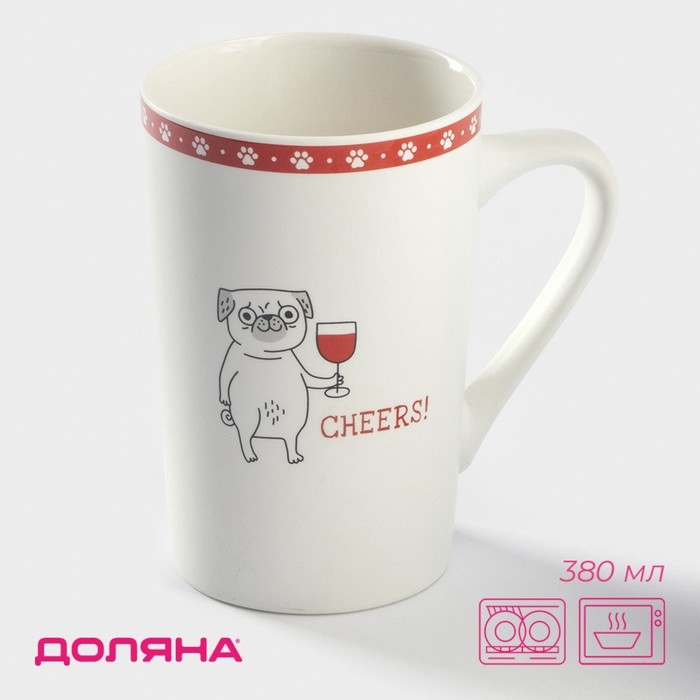 Кружка фарфоровая Доляна «Четверг - это маленькая пятница», 380 мл, цвет белый Кружка фарфоровая Доляна «Четверг - это маленькая пятница», 380 мл, цвет белый