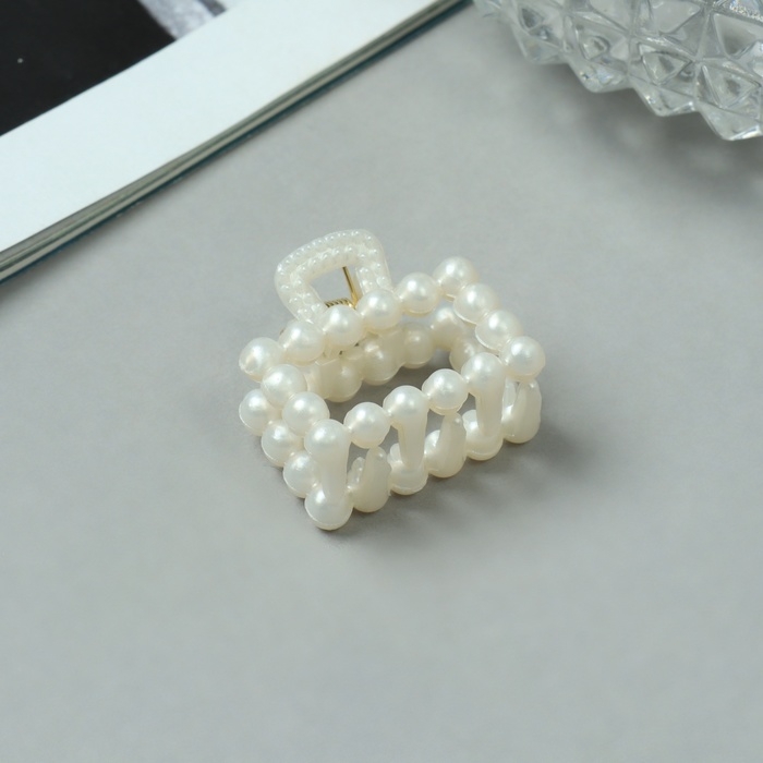 Краб для волос  Краб для волос "Авена" (набор 6 шт) прямой, 2,5 см, белый