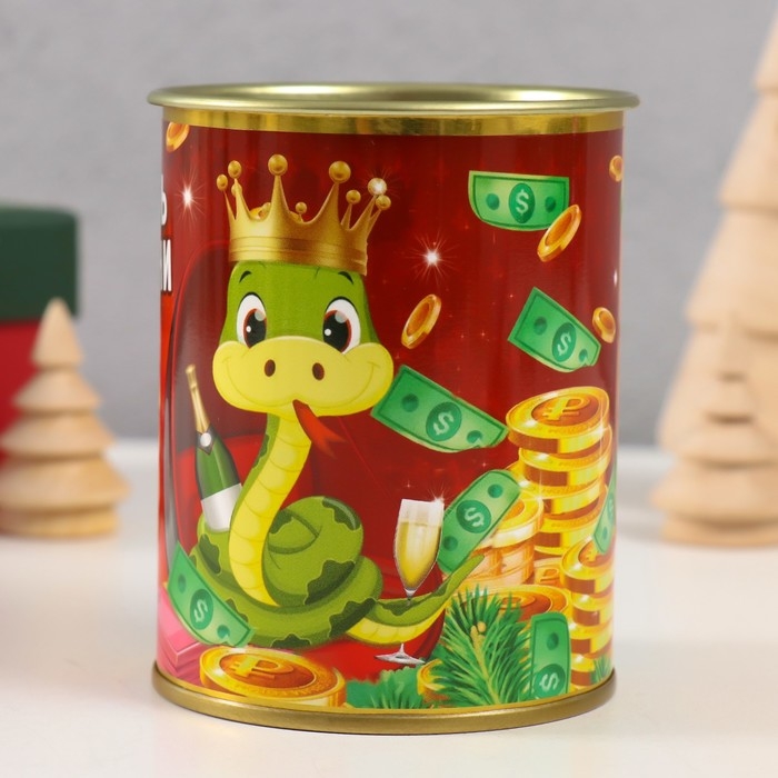 Копилка-банка металл Копилка-банка металл "Этот год достаток принесет"