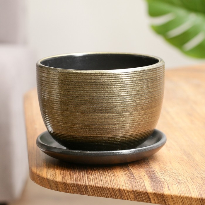 Горшок цветочный Горшок цветочный "Изысканность" коричневый, 0,5 л