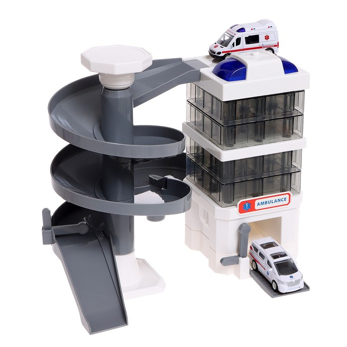 Парковка «Скорая помощь», с 2 машинками, свет и звук Парковка «Скорая помощь», с 2 машинками, свет и звук