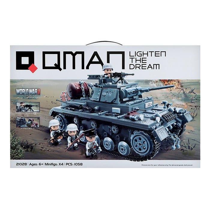 Конструктор Вторая мировая война &laquo;Немецкий танк PanzerIII&raquo;, 1058 деталей