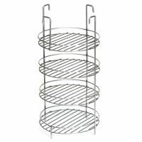 Решетка 4-х ярусная на крестовину тандыра с бортом, диаметр 23 см, 4 крючка, сталь 3 мм