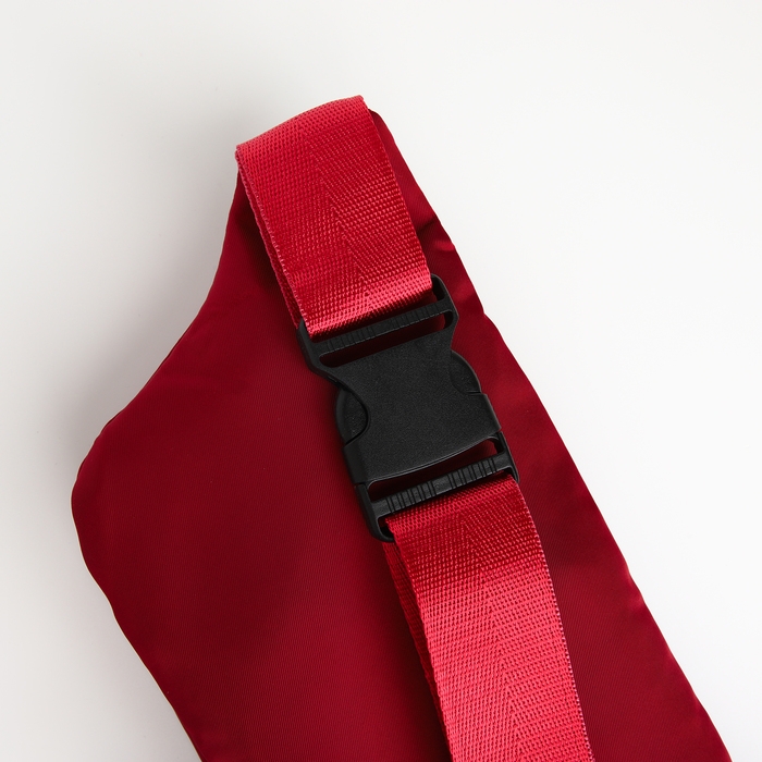 Поясная сумка на молнии, 2 наружных кармана, цвет красный Поясная сумка на молнии, 2 наружных кармана, цвет красный