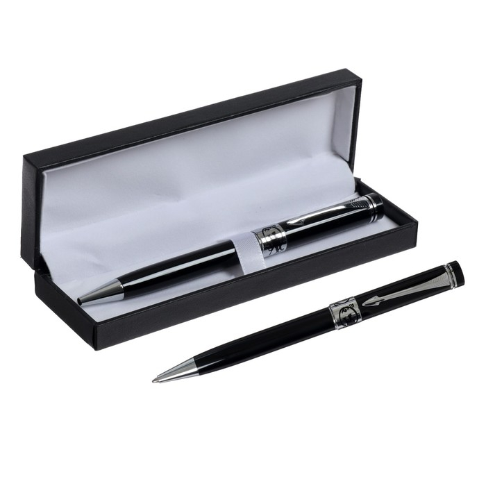 Ручка шариковая, подарочная, поворотная, в кожзам футляре,  Ручка шариковая, подарочная, поворотная, в кожзам футляре, "Премиум"