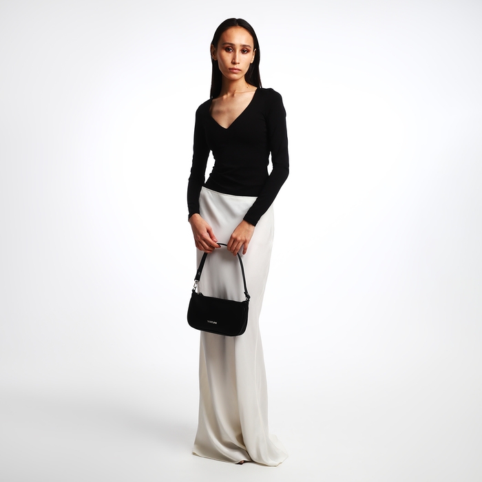 Сумка женская TEXTURA, багет, маленький размер, цвет чёрный Сумка женская TEXTURA, багет, маленький размер, цвет чёрный