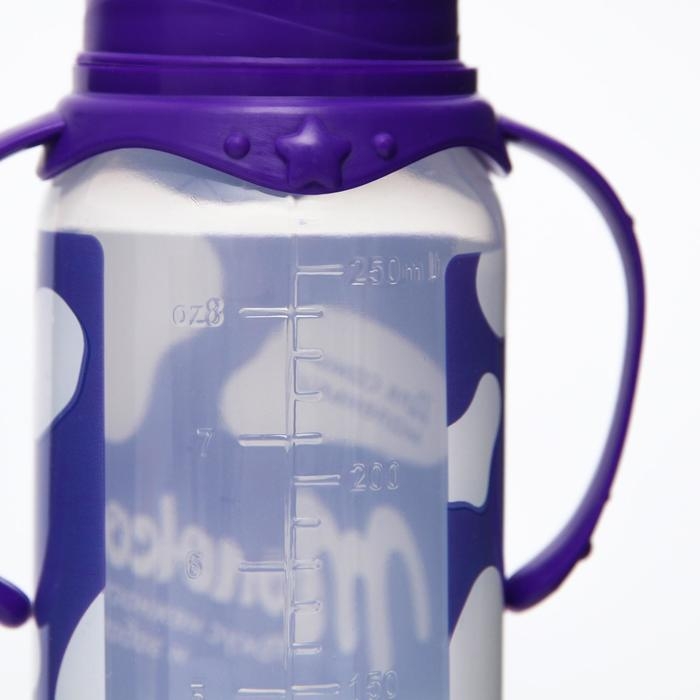 Бутылочка для кормления «Шоколадное молоко», классическое горло, 250 мл., от 0 мес., цилиндр, с ручками Бутылочка для кормления «Шоколадное молоко», классическое горло, 250 мл., от 0 мес., цилиндр, с ручками