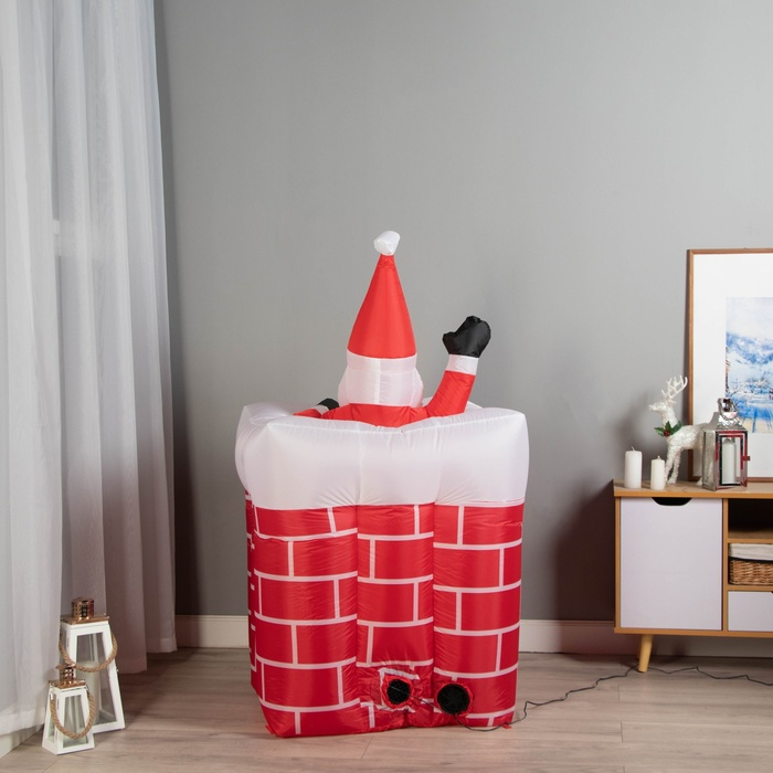 Надувная фигура  Надувная фигура "Дед Мороз" вылезает из трубы, 150 см