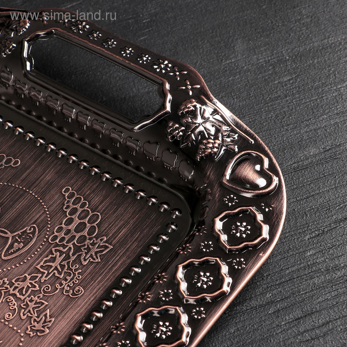 Поднос из нержавеющей стали «Дарк», 35×26×3 см, цвет бронзовый Поднос из нержавеющей стали «Дарк», 35×26×3 см, цвет бронзовый