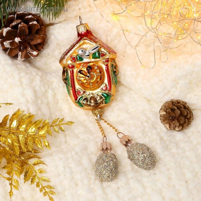 Ёлочное украшение Ёлочное украшение "Часы с шишками" 22 см