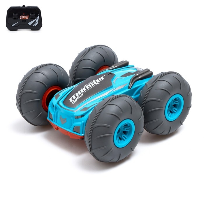 Машина-перевёртыш радиоуправляемая «Монстр», работает от аккумулятора, цвет синий Машина-перевёртыш радиоуправляемая «Монстр», работает от аккумулятора, цвет синий