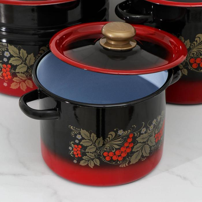 Набор кастрюль «Рябинка», 3 предмета: 3.5 л, 5.5 л, 8 л, индукция Набор кастрюль «Рябинка», 3 предмета: 3.5 л, 5.5 л, 8 л, индукция