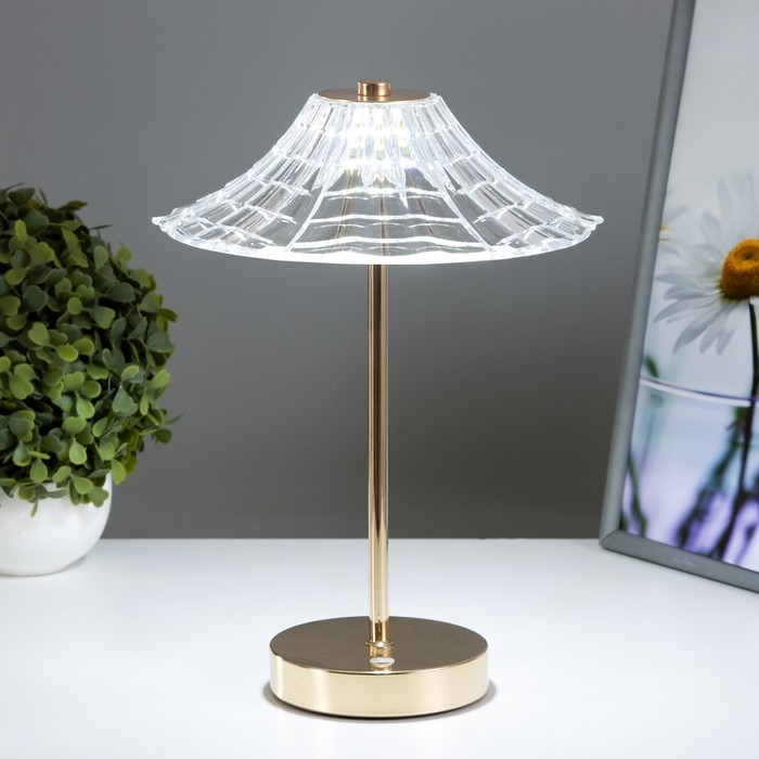 Настольная лампа сенсорная Настольная лампа сенсорная "Джемма" LED 10Вт АКБ золото 20х20х32 см