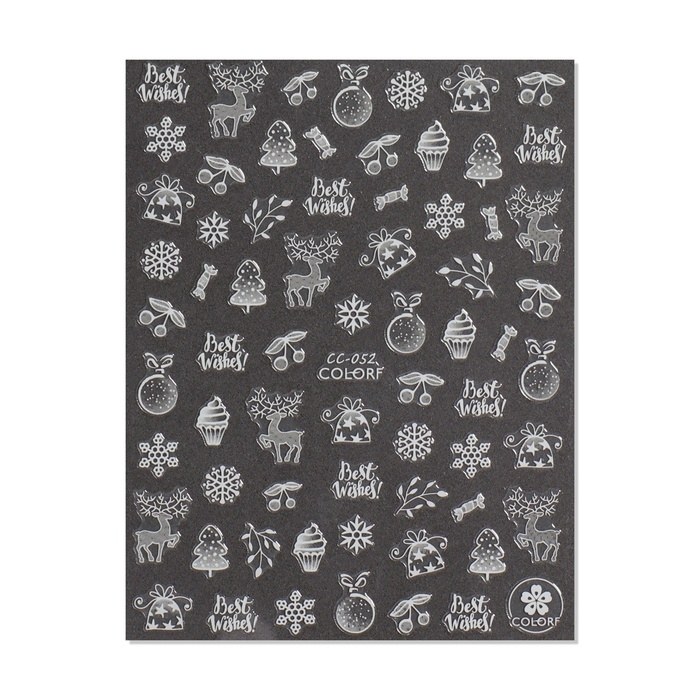 Новый год! Наклейки для ногтей «Зимние сладости», цвет белый Новый год! Наклейки для ногтей «Зимние сладости», цвет белый