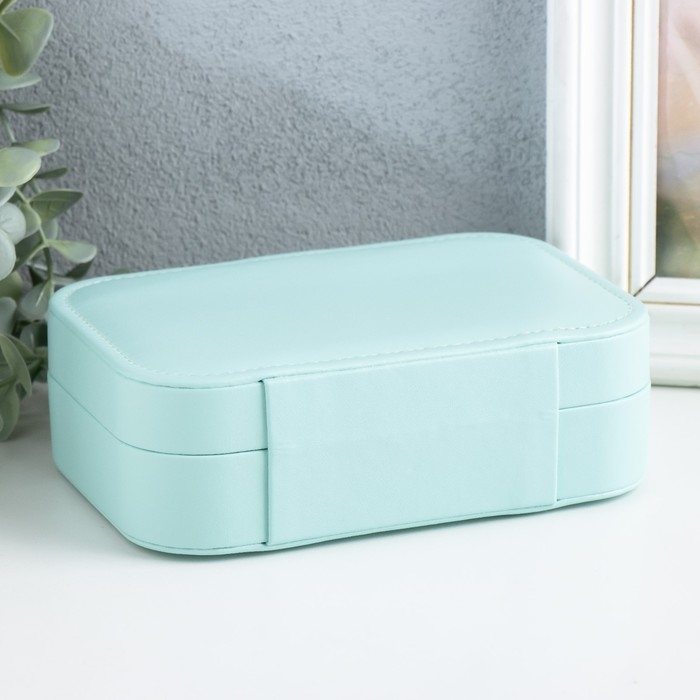 Шкатулка кожзам для украшений  Шкатулка кожзам для украшений "Матовая гладь" бирюзовая 16х11х5 см