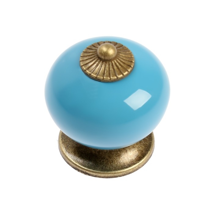 Ручка кнопка DOME Ceramics 003, керамическая, синяя Ручка кнопка DOME Ceramics 003, керамическая, синяя