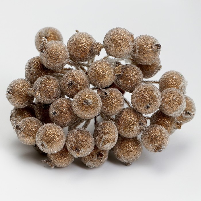 Новый год! Декоративные ягодки, золотого цвета, 7 × 6 × 7 см, 40 ягод Новый год! Декоративные ягодки, золотого цвета, 7 × 6 × 7 см, 40 ягод