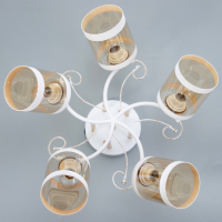 Люстра 1083/5WT+GD 40Вт Е27 белый-золото 54х54х24 см BayerLux