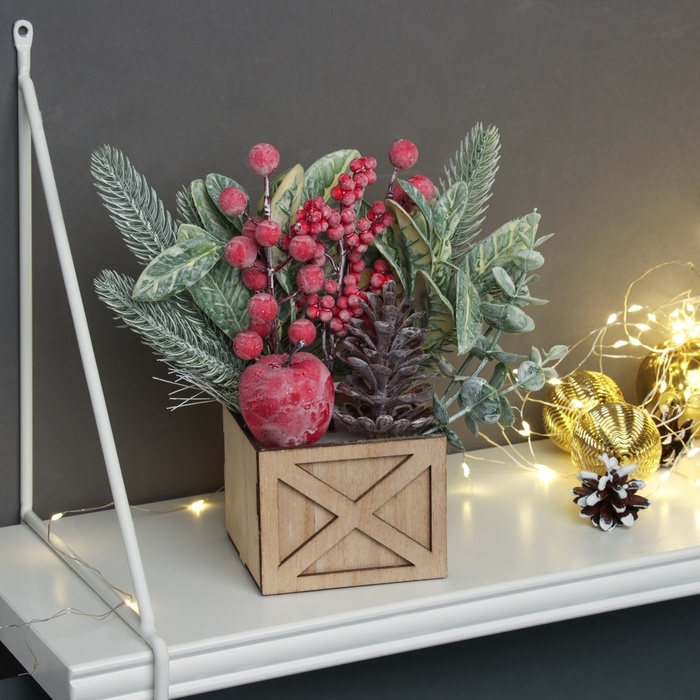 Декор  Декор "Зимняя ягодка" 23х9 см, красный