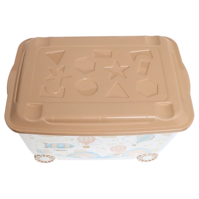 Ящик для игрушек «Воздушные шары», на колёсах 58 × 39 × 33,5 см, 45 л, тёмно-бежевый Ящик для игрушек «Воздушные шары», на колёсах 58 × 39 × 33,5 см, 45 л, тёмно-бежевый