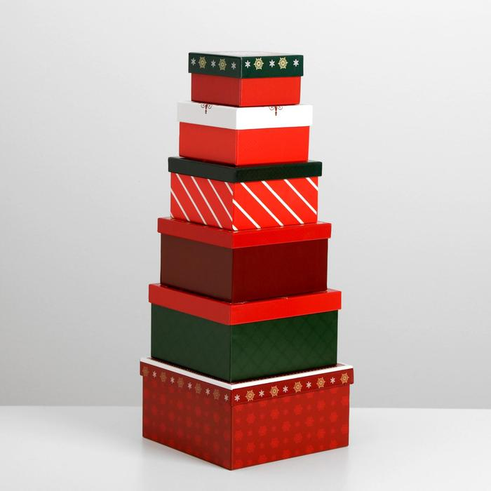 Набор подарочных коробок 10 в 1 «С новым годом», 10 х 10 х 6 ‒ 28 х 28 х 15 см, Новый год