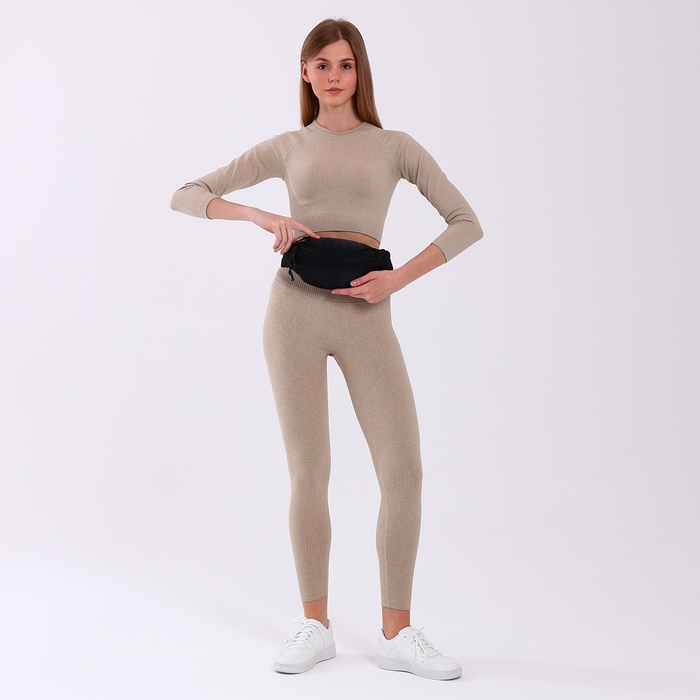 Поясная сумка на молнии, 2 кармана, цвет чёрный Поясная сумка на молнии, 2 кармана, цвет чёрный