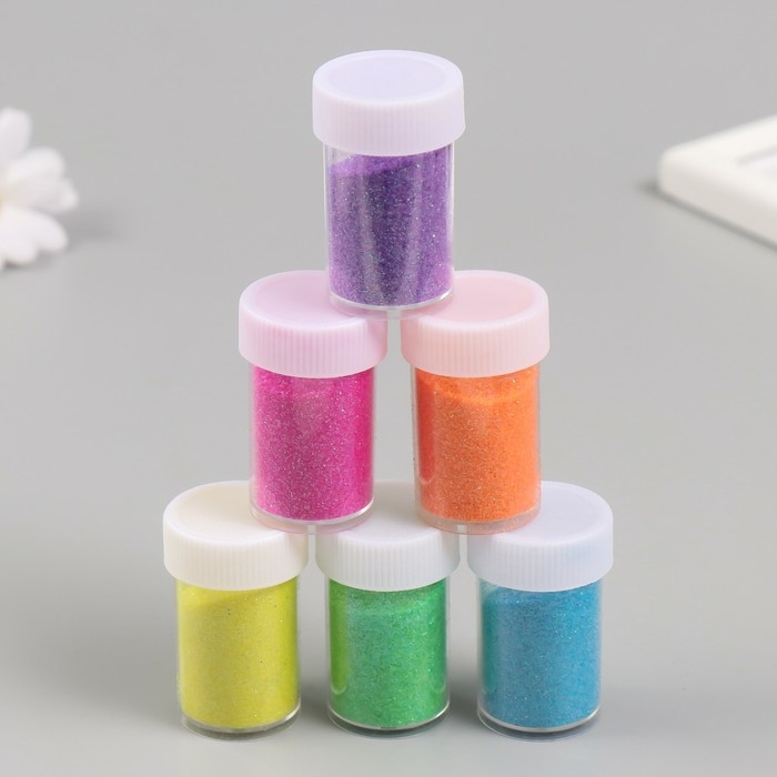 Глиттер размер 1/96, упаковка 12 шт/10 гр, неоновое ассорти Глиттер размер 1/96, упаковка 12 шт/10 гр, неоновое ассорти