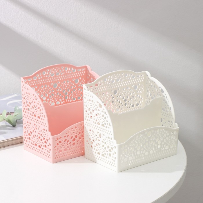 Корзина для хранения «Ажур», 2 отделения, 13,3×8,3×13,2 см, цвет МИКС Корзина для хранения «Ажур», 2 отделения, 13,3×8,3×13,2 см, цвет МИКС