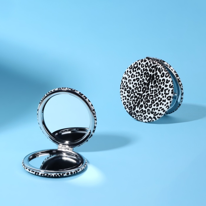 Зеркало складное «ANIMAL», d = 7 см, с увеличением, искусственная кожа, цвет «зебра» Зеркало складное «ANIMAL», d = 7 см, с увеличением, искусственная кожа, цвет «зебра»