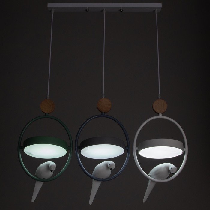 Люстра Люстра "Голуби" 3хLED 36Вт белый-серый-зеленый 80х25х100 см