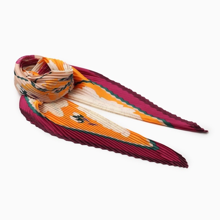 Плиссированный женский платок MINAKU, 70*70, цв.бордо Плиссированный женский платок MINAKU, 70*70, цв.бордо