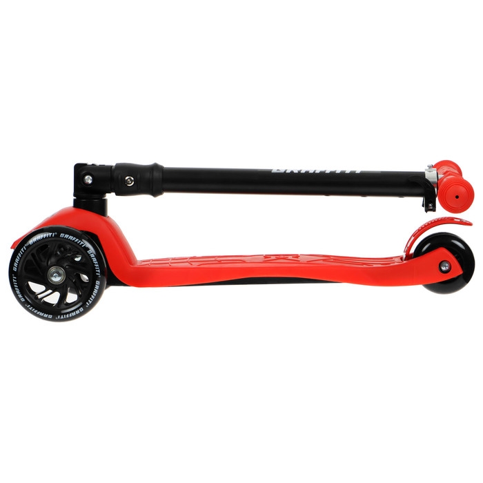 Самокат складной GRAFFITI Baby, колёса световые PU 120/70 мм, ABEC 7, цвет красный Самокат складной GRAFFITI Baby, колёса световые PU 120/70 мм, ABEC 7, цвет красный