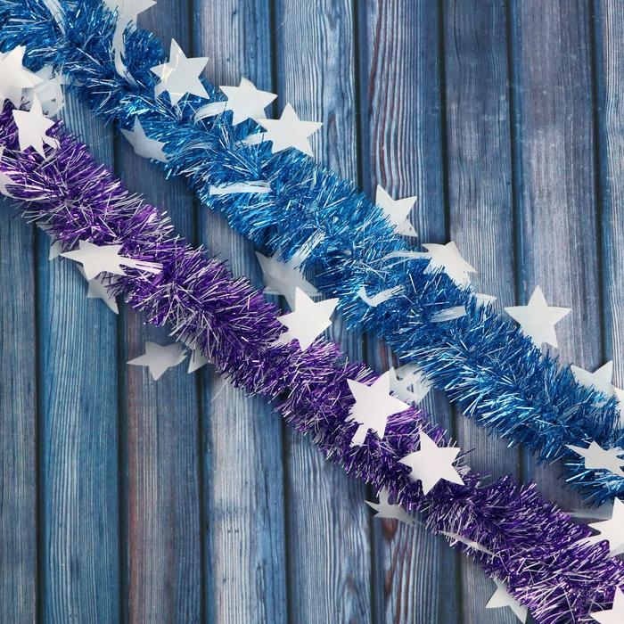 Мишура  Мишура "Вираж" звёзды, d-5 см, 200 см, микс