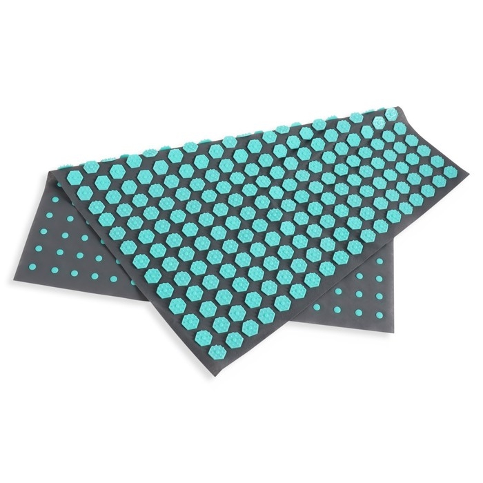 Ипликатор-коврик, основа спанбонд, 360 модулей, 56 × 62 см, цвет тёмно-серый/бирюзовый Ипликатор-коврик, основа спанбонд, 360 модулей, 56 × 62 см, цвет тёмно-серый/бирюзовый
