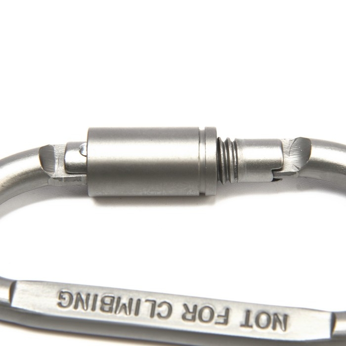 Карабин подвесной тактический 81х41 мм, D-образный, цвет хром Карабин подвесной тактический 81х41 мм, D-образный, цвет хром