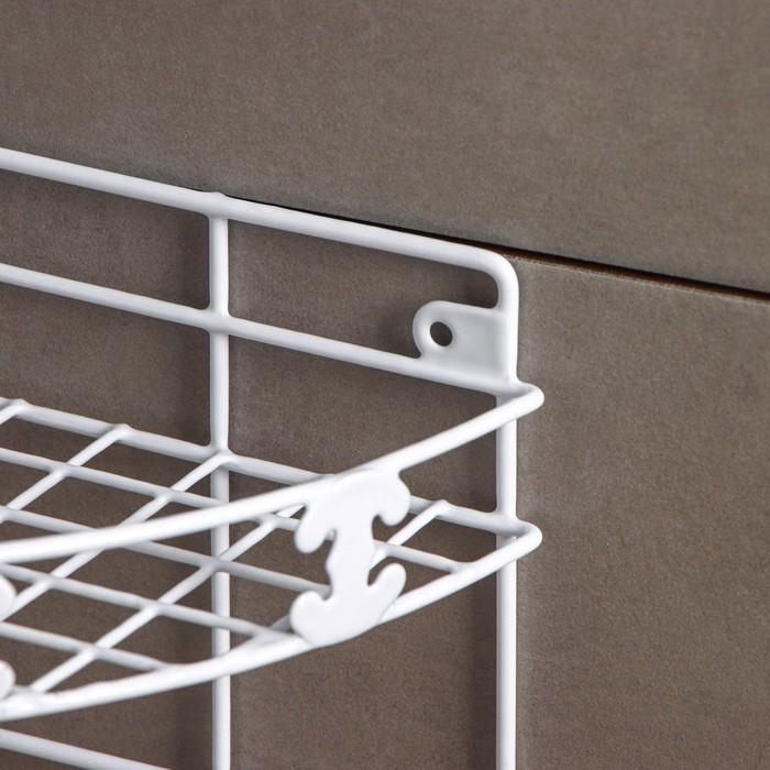 Полка угловая двухъярусная Доляна, 20×20×33 см, цвет белый Полка угловая двухъярусная Доляна, 20×20×33 см, цвет белый