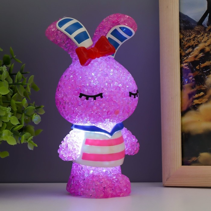 Ночник Ночник "Зайка" LED RGB от батареек 3хLR44 МИКС 6,5х6,5х15,5см RISALUX