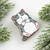 Новогодний значок в коробочке «Новый год: Котик» 3,1 х 3,7 см