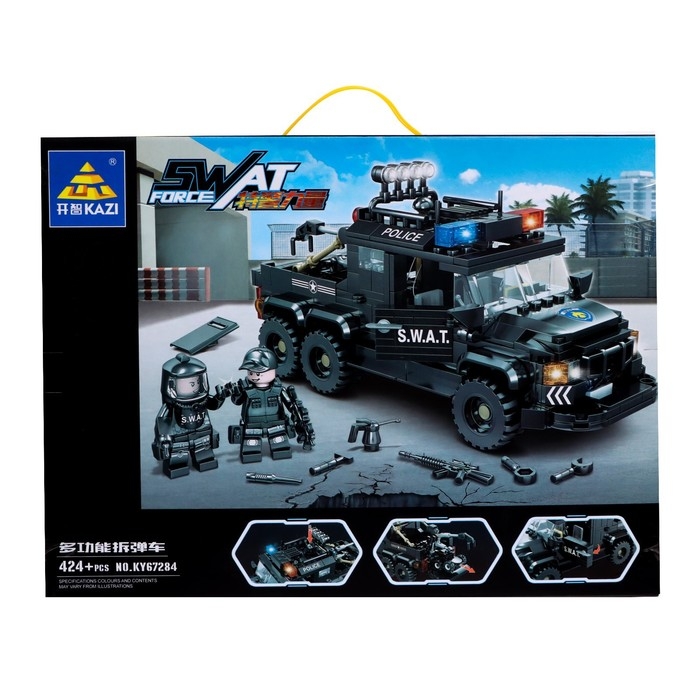 Конструктор спецназ «Трехосный пикап», 424 детали Конструктор спецназ «Трехосный пикап», 424 детали